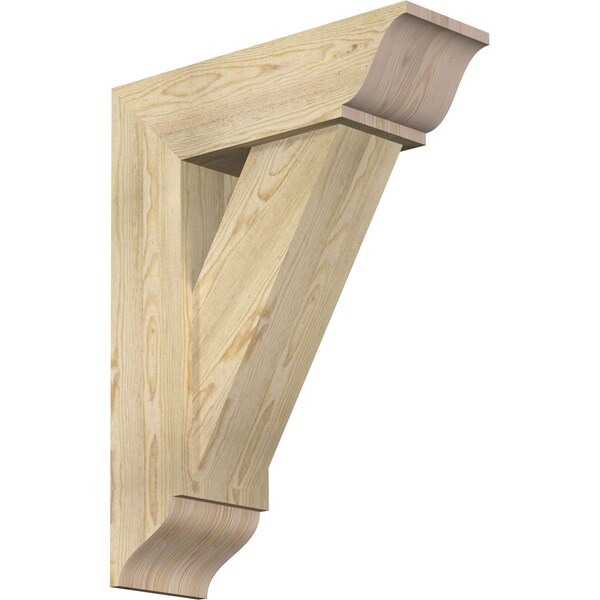 Ekena Millwork Traditional Traditional Rough Sawn Bracket w/ Offset Brace, Douglas Fir, 8"W x 24"D x 32"H BKT0806X24X32TRA01RDF - main